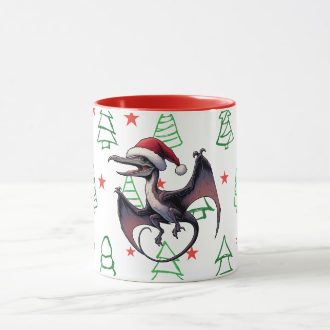 Taza Navidades Santa hat pterodáctilo (Centro)