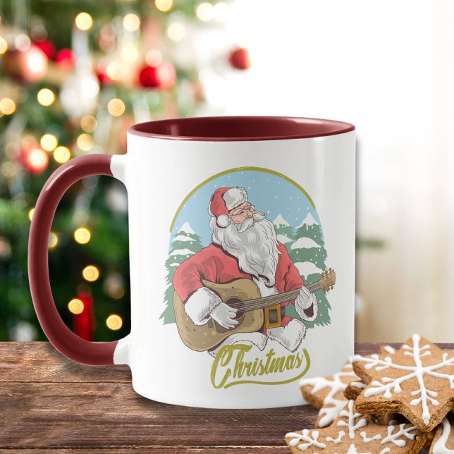 Taza Navidades Santa Jugando Guitarra Invierno (Subido por el creador)