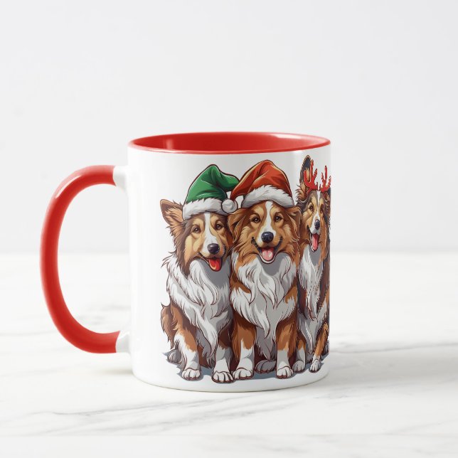 Taza Navidades Shetland Sheepdogs (Izquierda)