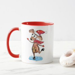 Taza Navidades singulares haciendo patines de hielo