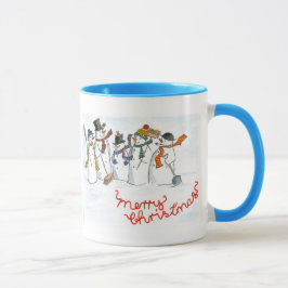 Taza Navidades Snowmen Ringer Mug