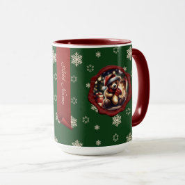 Taza Navidades Teddy Fijando Pancarta Personalizada Ver