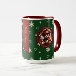 Taza Navidades Teddy Soft Banner personalizado Green