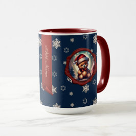 Taza Navidades Teddy Startree Banner personalizado azul