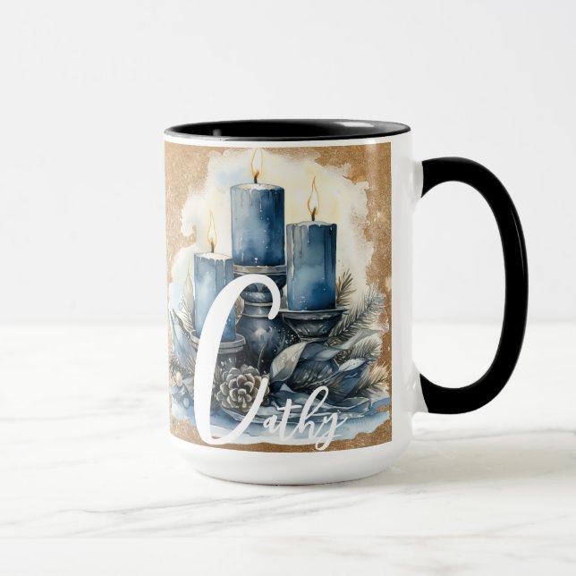 Taza Navidades Tiempo Personalizable Alfabeto Mug (Derecha)