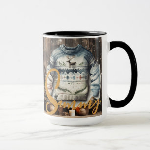 Taza Navidades Tiempo Personalizable Alfabeto Mug