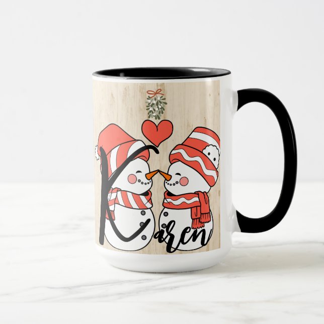 Taza Navidades Tiempo Personalizable Alfabeto Mug (Derecha)