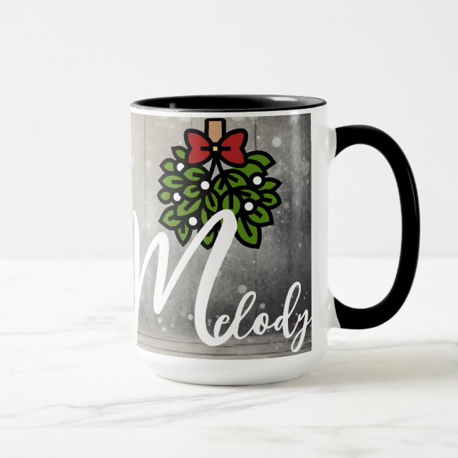 Taza Navidades Tiempo Personalizable Alfabeto Mug (Derecha)