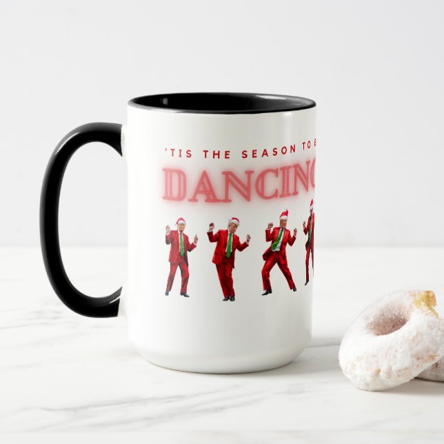 Taza Navidades Trump Dancing Mug 15 oz (Con donut)