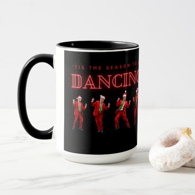 Taza Navidades Trump Dancing Mug 15 oz (Con donut)