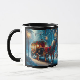 Taza Navidades Un caballo y Carraige