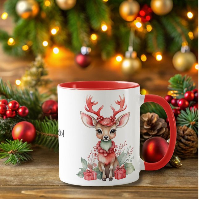 Taza Navidades venados con tapadera roja (Subido por el creador)