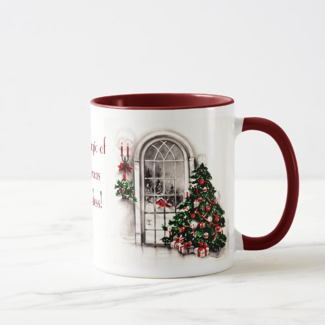 Taza Navidades Ventana Luces Foto Mug (Derecha)