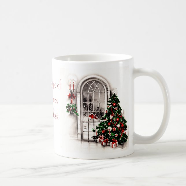 Taza Navidades Ventana Luces Foto Mug (Derecha)