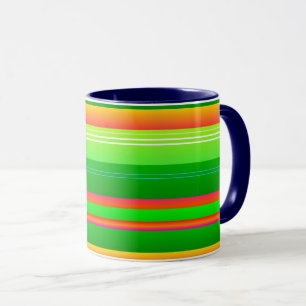 Taza Navidades verdes a rayas de lo moderno