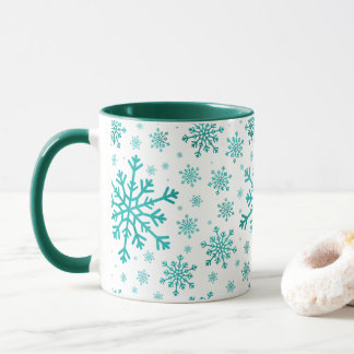 Taza Navidades verdes bonitos copan nieve en blanco inv