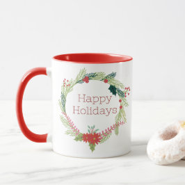 Taza Navidades Wreath Felices Fiestas