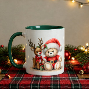 Taza navideña con un adorable osito Taza