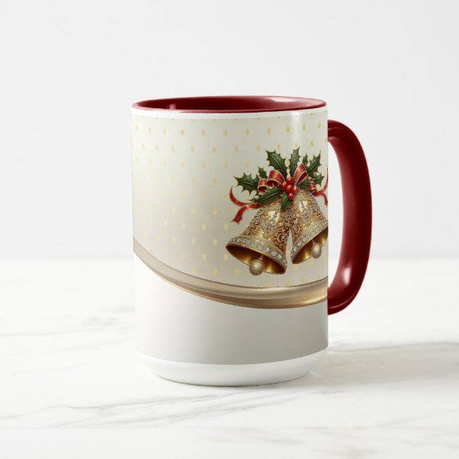 Taza Navideña de Campanas de Oro (Anverso derecho)