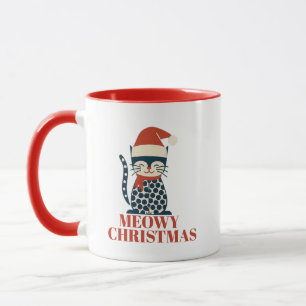 Taza navideña de gatito adorable
