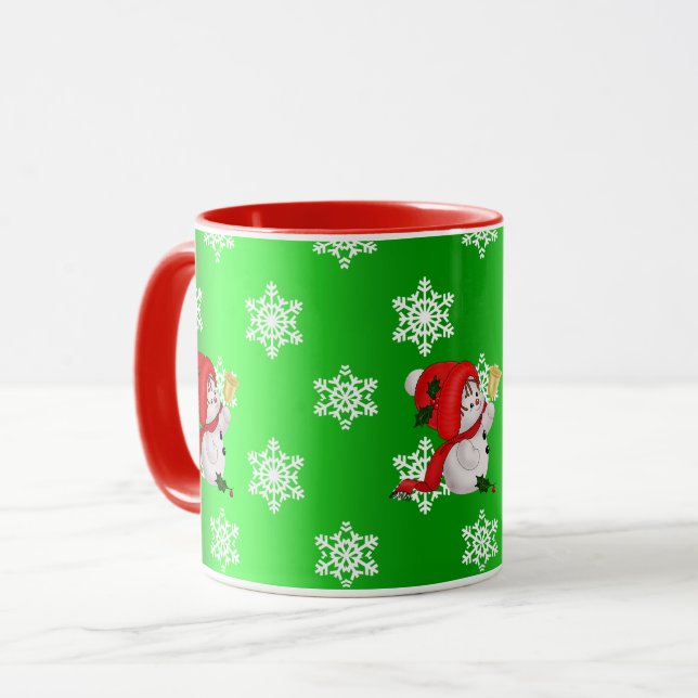 Taza navideña de muñeco de nieve lindo (Anverso izquierdo)
