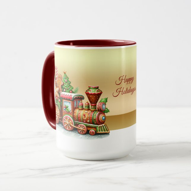 Taza Navideña de Trenes de Jengibre (Anverso izquierdo)