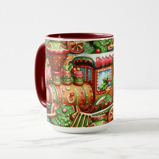 Taza Navideña de Trenes de Jengibre (Anverso izquierdo)