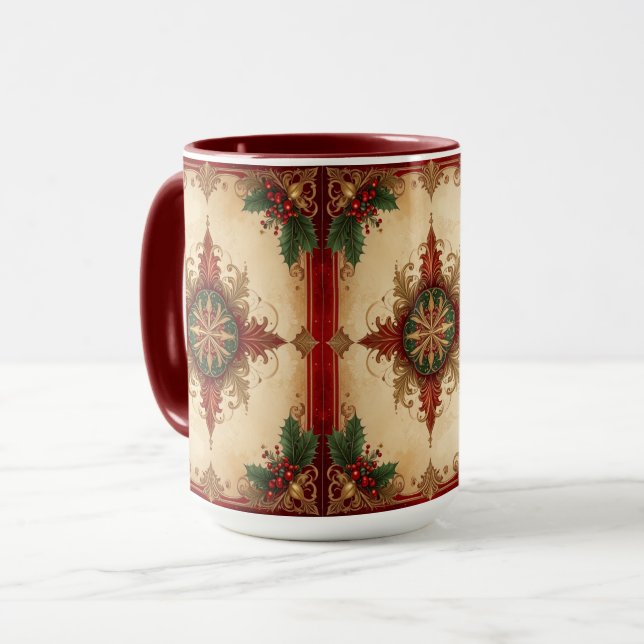 Taza Navideña Decorativa Roja (Anverso izquierdo)