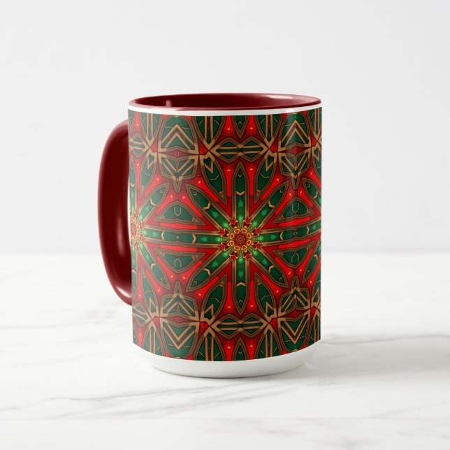 Taza Navideña Decorativa Roja (Anverso izquierdo)