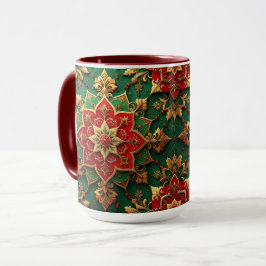 Taza Navideña Decorativa Verde Roja