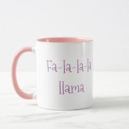 Taza navideña mono adorable Fa-la-la-la-llama