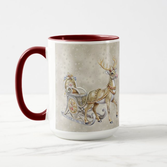 Taza Navideña Trineo Reno (Izquierda)