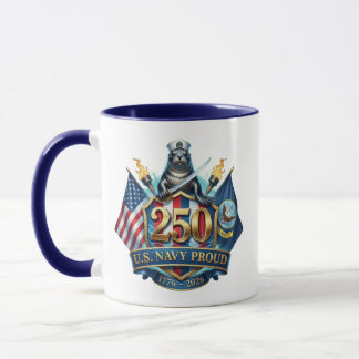 Taza Navy 250th Anniversary Coffee Mug