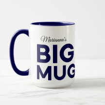Navy Big Mug | Enorme Mug | Nombre personalizado d