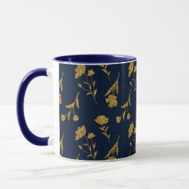 Taza Navy Blue and Gold Modern Boho Custom Logo Mug