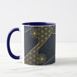 Taza Navy Blue and Gold Modern Boho Custom Logo Mug