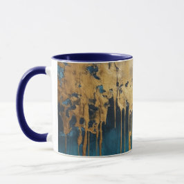 Taza Navy Blue and Gold Modern Boho Custom Logo Mug