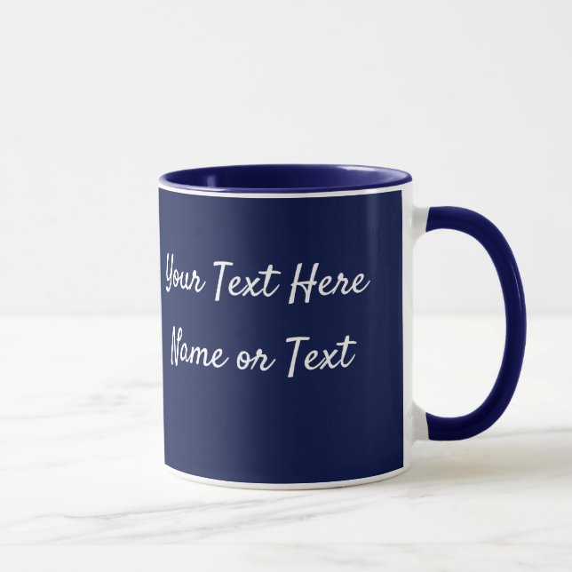 Taza Navy Blue Personaliza mensaje café regalo Mug (Derecha)