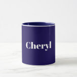 Taza Navy Blue Template, White Text, Customizable,<br><div class="desc">Navy blue template with white text,  ready to personalize with your own name/text.</div>