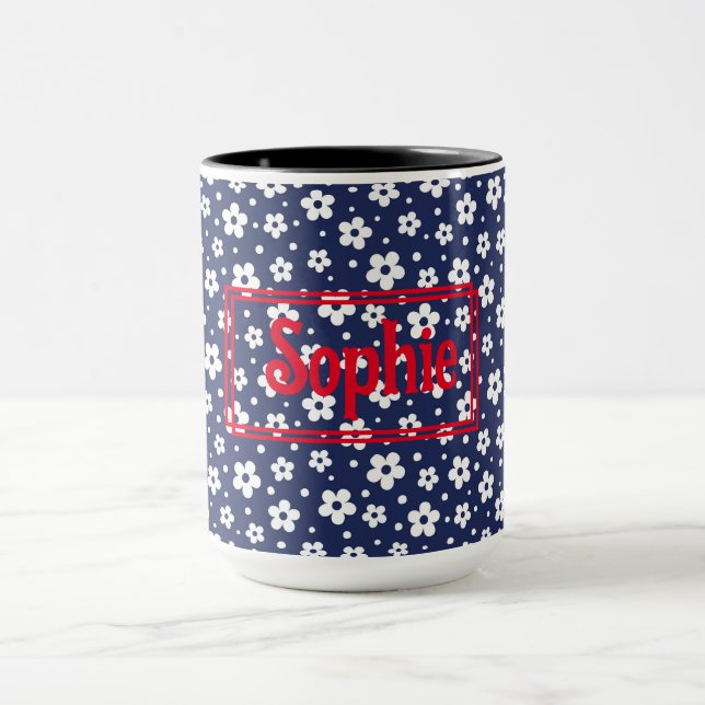Taza Navy White Daisies Mug (Centro)