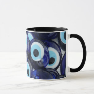 Taza Nazar Amulets Malvado Patrón azul de las piedras o