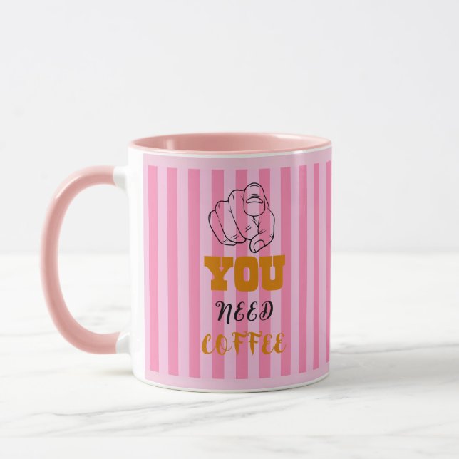 Taza Necesitas Café Mug Pink (Izquierda)
