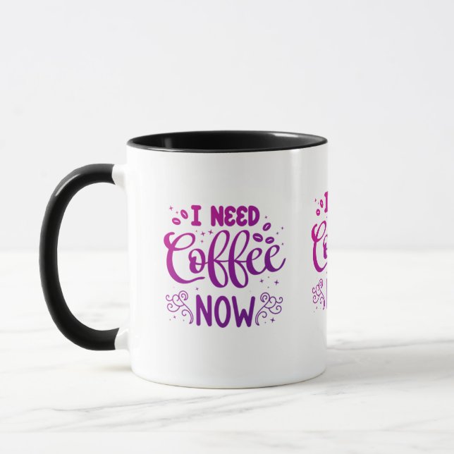 Taza Necesito Café Ahora Mug | Personalizado Ceramic Co (Izquierda)
