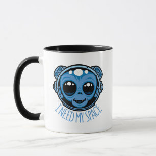 Taza Necesito Mi Espacio Adorable Mono Astronauta