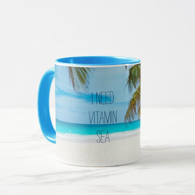 Taza Necesito un árbol de palmas tropicales del mar de  (Anverso izquierdo)