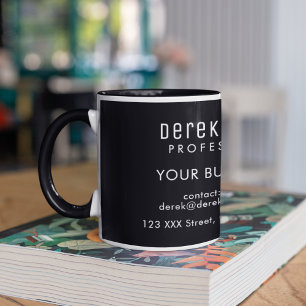 Taza negocio de profesión de texto blanco personalizado