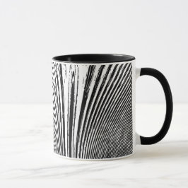 Taza negra abstracta del café con leche