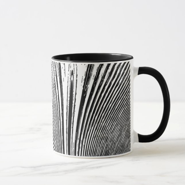 Taza negra abstracta del café con leche (Derecha)