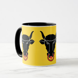 Taza negra combinada con la bandera de Uri, Suiza