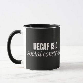 Taza negra combinada: el descafeinado es una const